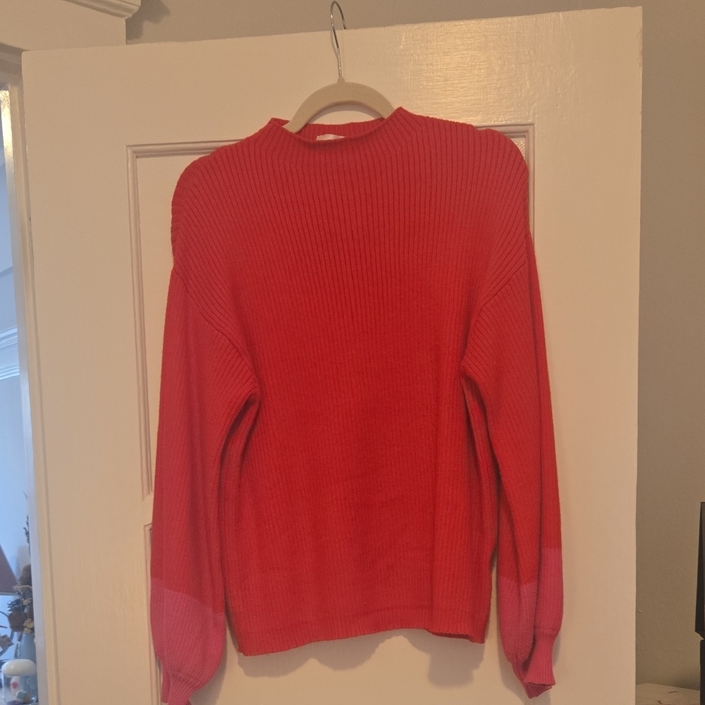 Line & Dot Vibrant Red Knit Top